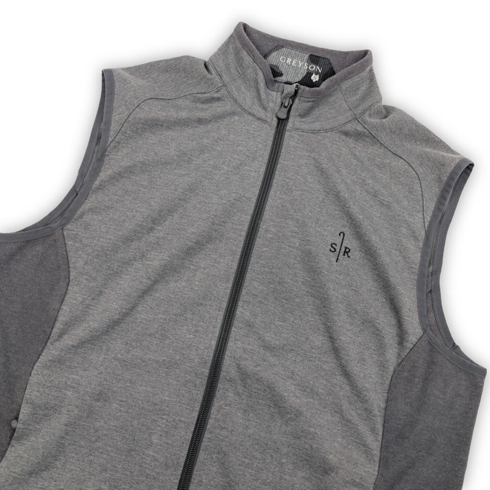 Greyson Sequoia Vest Mens Small Gray Full Zip Golf Athletic‎ Full Zip with Logo